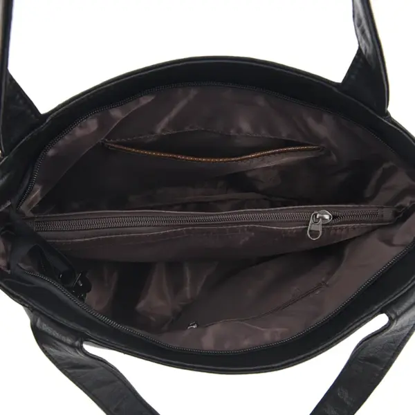 Soft leather large capacity shoulder bag - Image 2