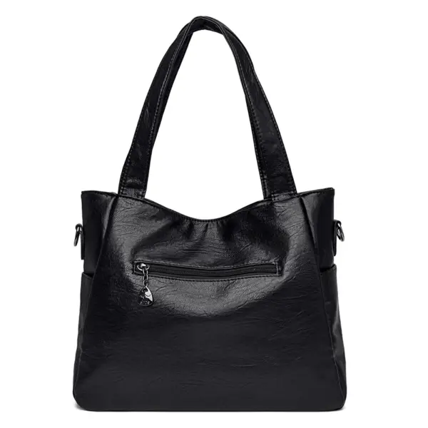 Soft leather large capacity shoulder bag - Image 5