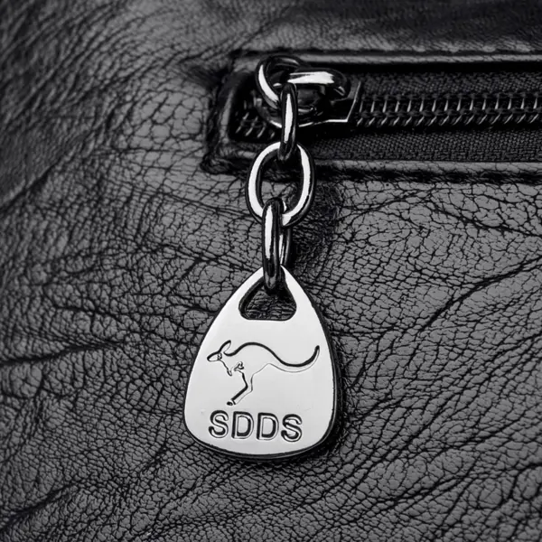 Soft leather large capacity shoulder bag - Image 8