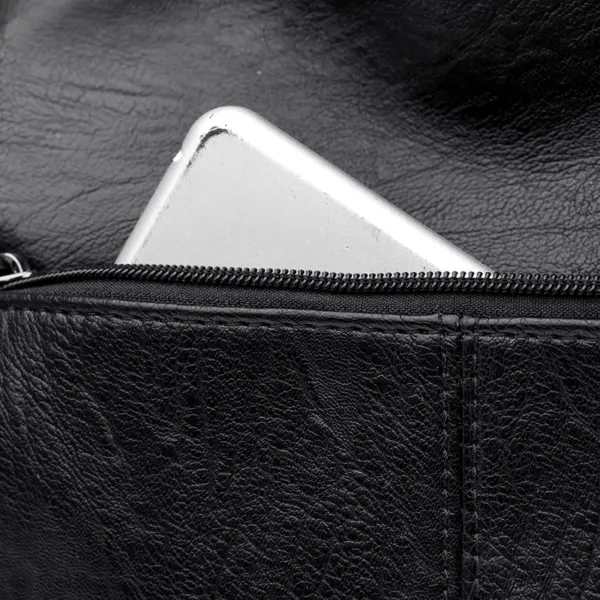 Soft leather large capacity shoulder bag - Image 12