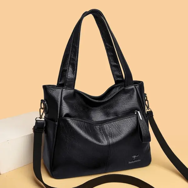 Soft leather large capacity shoulder bag - Image 17