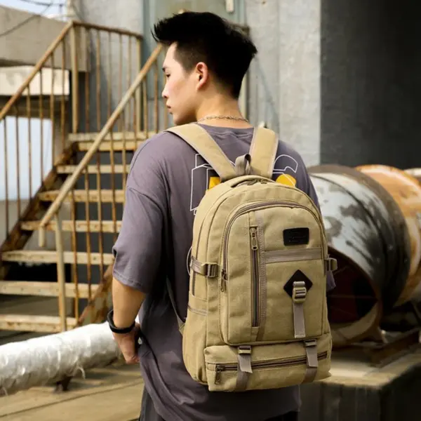 Vintage multi-functional canvas backpack - Image 14