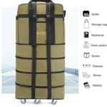Airline check-in baggage bag handheld large capacity folding bag with universal wheel travel abroad lightweight luggage bag - Image 14