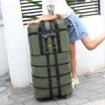 Airline check-in baggage bag handheld large capacity folding bag with universal wheel travel abroad lightweight luggage bag - Image 2