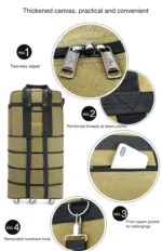 Airline check-in baggage bag handheld large capacity folding bag with universal wheel travel abroad lightweight luggage bag - Image 17