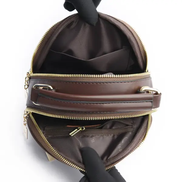 Checkered pattern round designer bag - Image 3