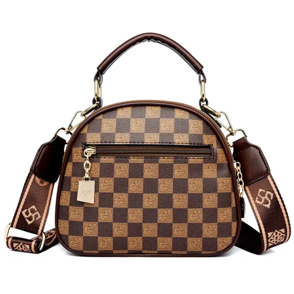 Checkered pattern round designer bag - Image 9