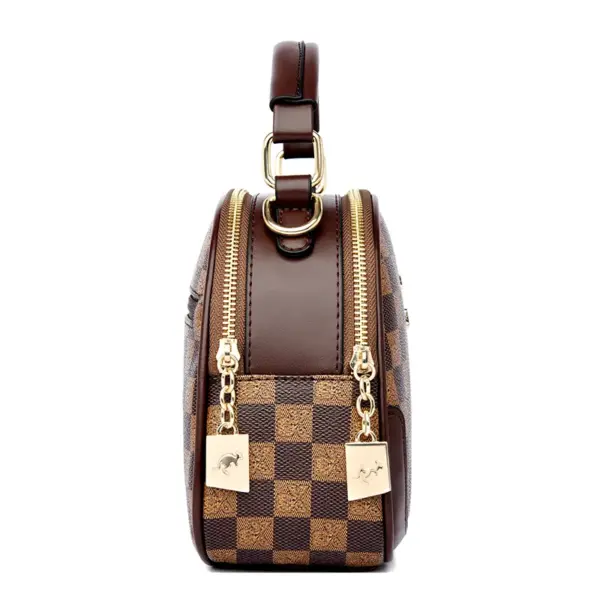 Checkered pattern round designer bag - Image 11