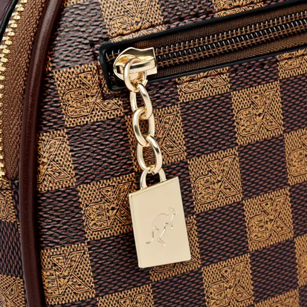 Checkered pattern round designer bag - Image 13