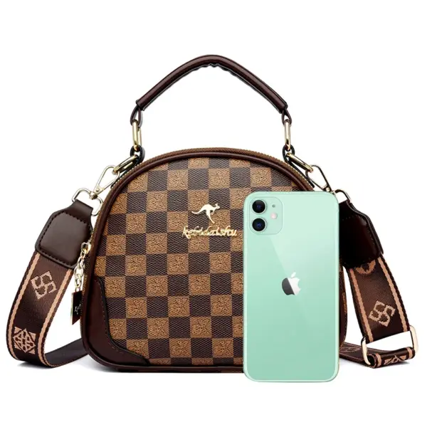 Checkered pattern round designer bag - Image 2