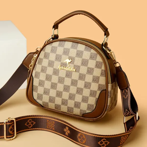 Checkered pattern round designer bag - Image 6