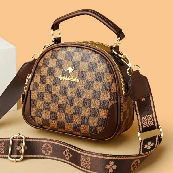 Checkered pattern round designer bag - Image 7