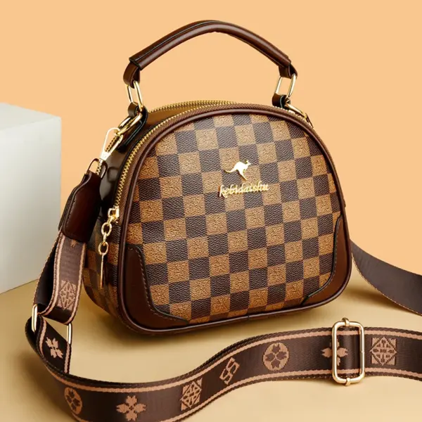 Checkered pattern round designer bag - Image 8