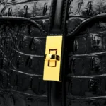 Crocodile embossed designer shoulder bag - Image 7