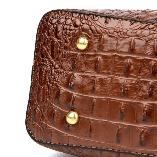 Crocodile embossed large capacity women tote bag - Image 7