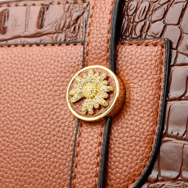 Crocodile embossed large capacity women tote bag - Image 8