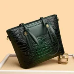 Crocodile embossed large capacity women tote bag - Image 9