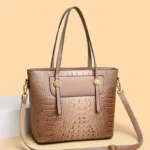 Crocodile embossed large capacity women tote bag - Image 10