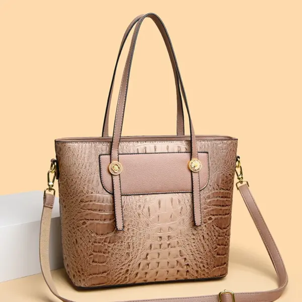 Crocodile embossed large capacity women tote bag - Image 10