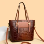Crocodile embossed large capacity women tote bag - Image 11