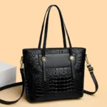 Crocodile embossed large capacity women tote bag - Image 12