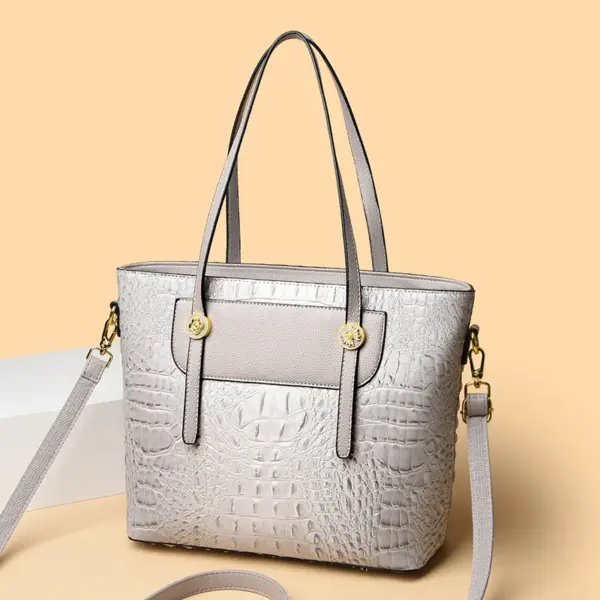 Crocodile embossed large capacity women tote bag - Image 13