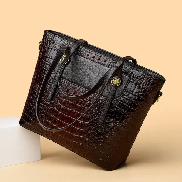 Crocodile embossed large capacity women tote bag - Image 14