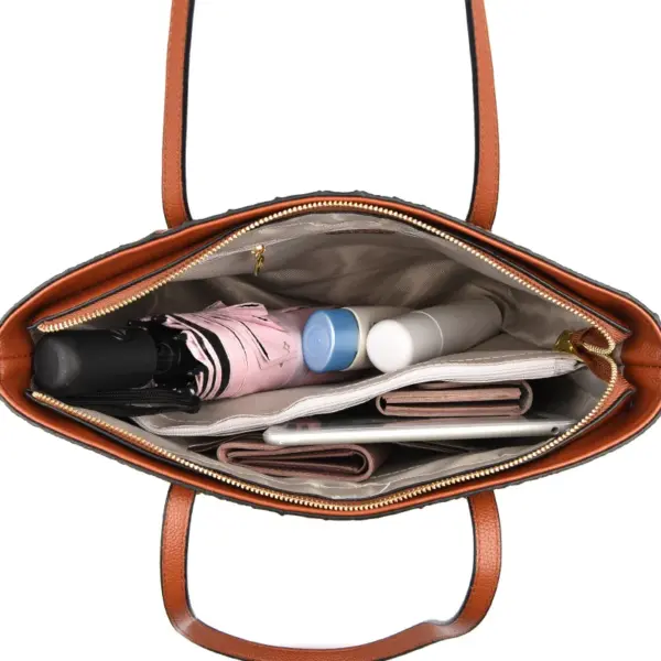 Crocodile embossed large capacity women tote bag - Image 16