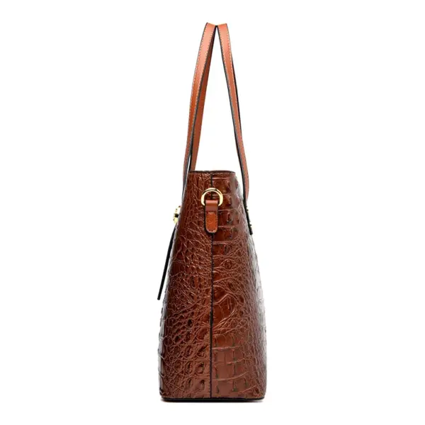 Crocodile embossed large capacity women tote bag - Image 2
