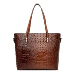 Crocodile embossed large capacity women tote bag - Image 3