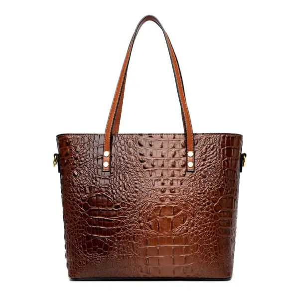 Crocodile embossed large capacity women tote bag - Image 3