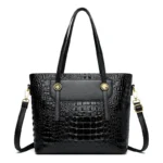 Crocodile embossed large capacity women tote bag