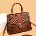 Crocodile pattern vintage elegant tote bag - Image 9