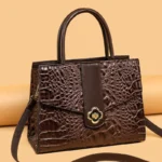 Crocodile pattern vintage elegant tote bag - Image 15