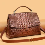 Crocodile pattern vintage women tote bag - Image 12
