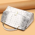 Crocodile pattern vintage women tote bag - Image 13