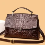 Crocodile pattern vintage women tote bag - Image 18