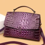 Crocodile pattern vintage women tote bag - Image 19