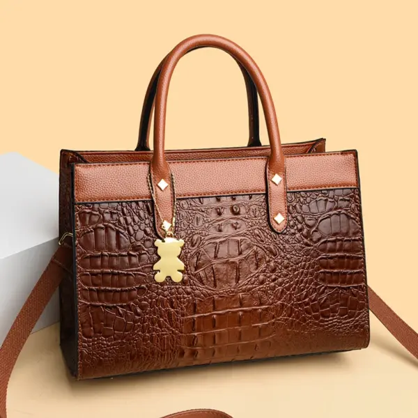 Large capacity crocodile pattern women tote bag - Image 5