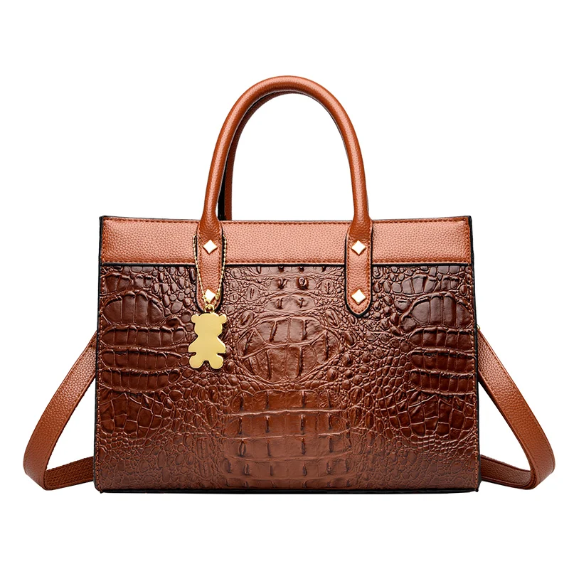 Large capacity crocodile pattern women tote bag