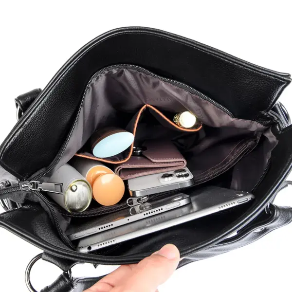 Soft leather women luxury tote bag - Image 3