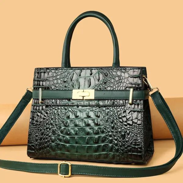 Vintage crocodile pattern all match tote bag - Image 8