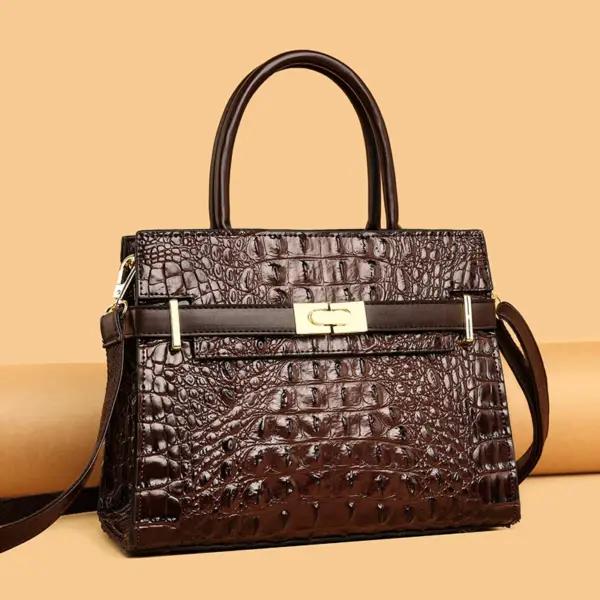 Vintage crocodile pattern all match tote bag - Image 9