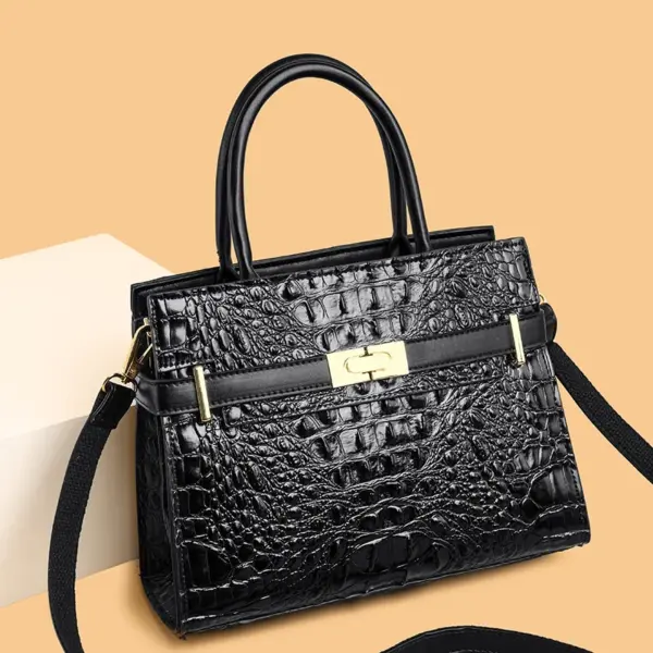 Vintage crocodile pattern all match tote bag - Image 11