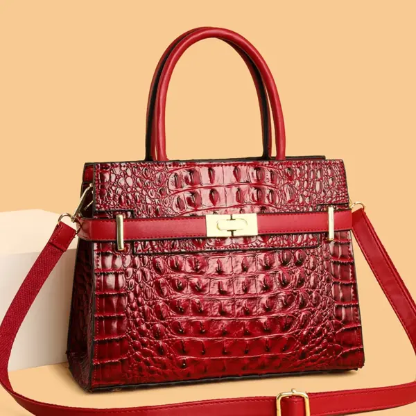 Vintage crocodile pattern all match tote bag - Image 12