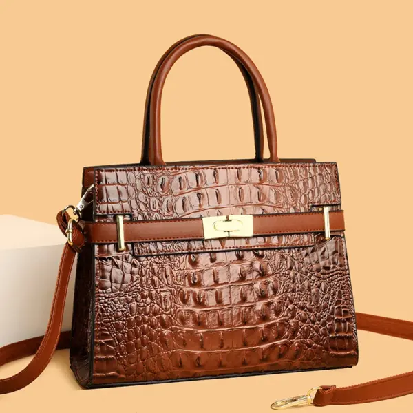 Vintage crocodile pattern all match tote bag - Image 13