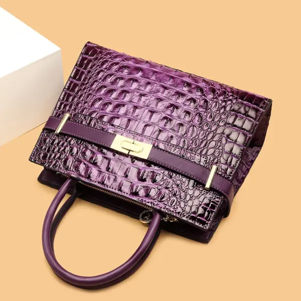 Vintage crocodile pattern all match tote bag - Image 14