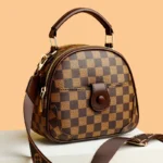 Wide strap checkered pattern designer bag - Image 13