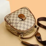 Wide strap checkered pattern designer bag - Image 14