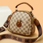 Wide strap checkered pattern designer bag - Image 15